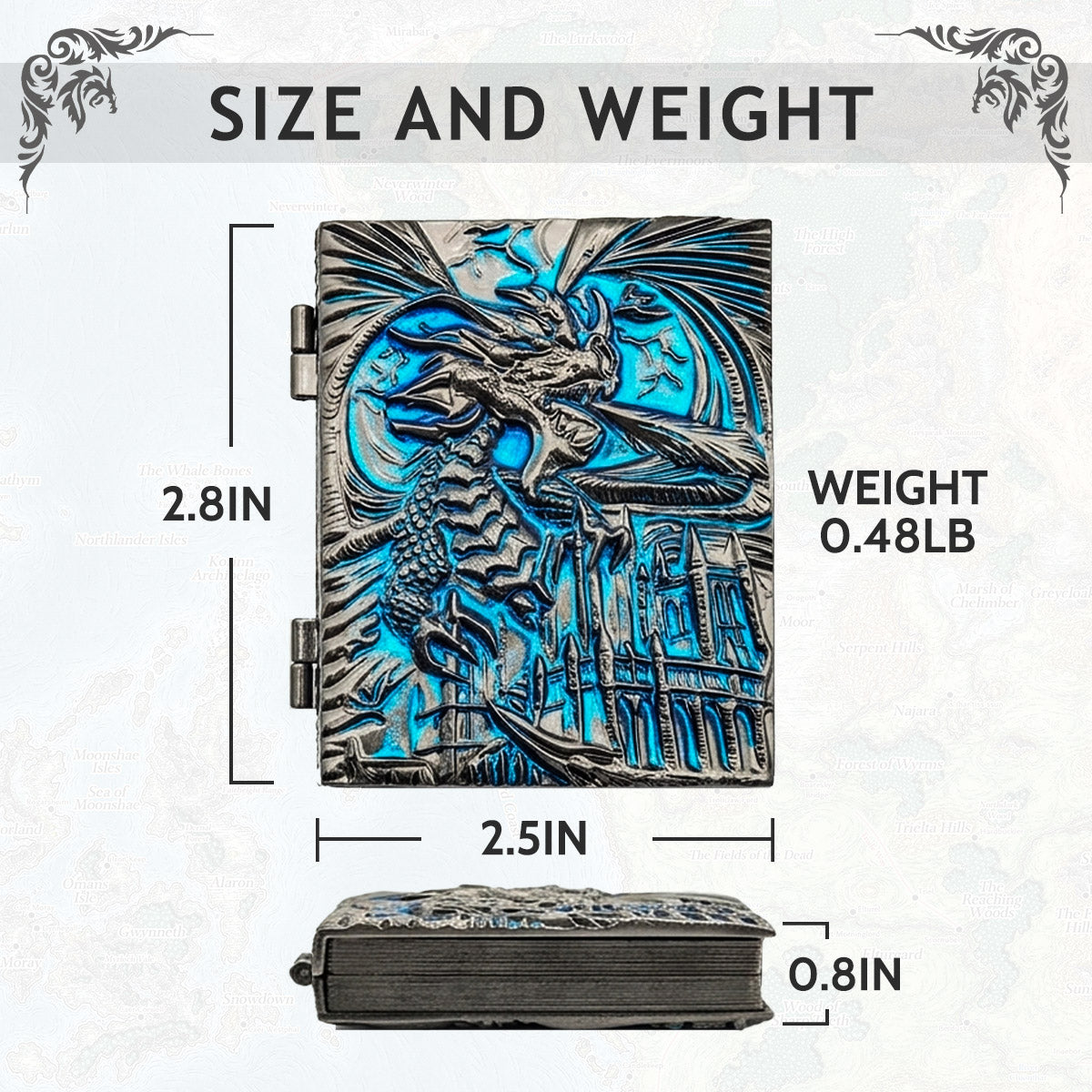 Masters Dice Codex #001 – Spellbook | 7-in-1 Pocket Spinner DND Dice Set