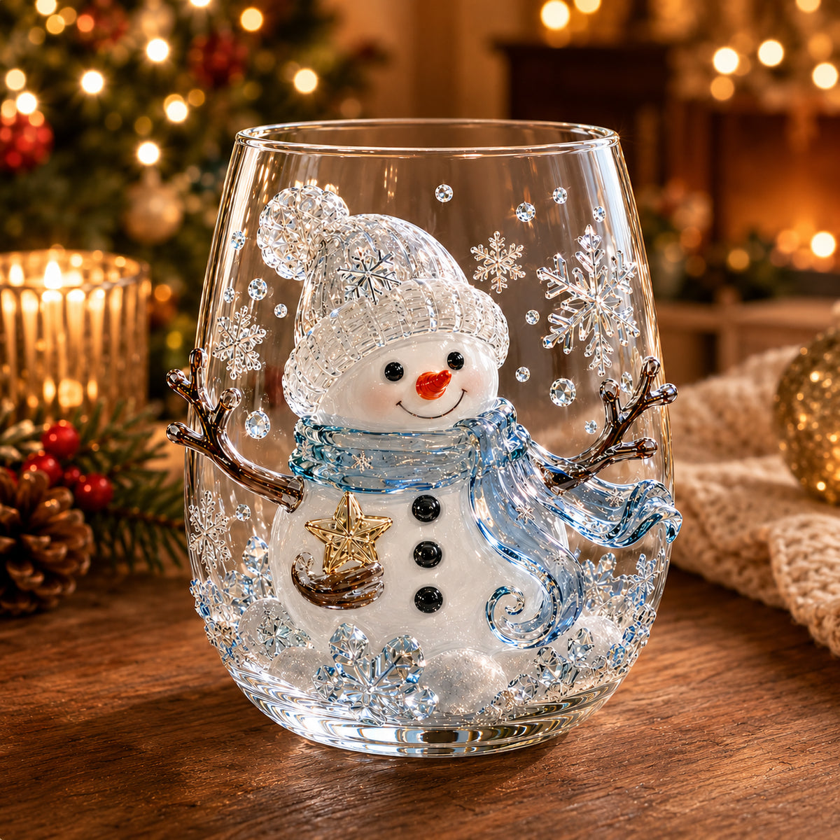 Magical Christmas 3D Glass Cup Collection – Santa. Reindeer. Snowman & Christmas Tree