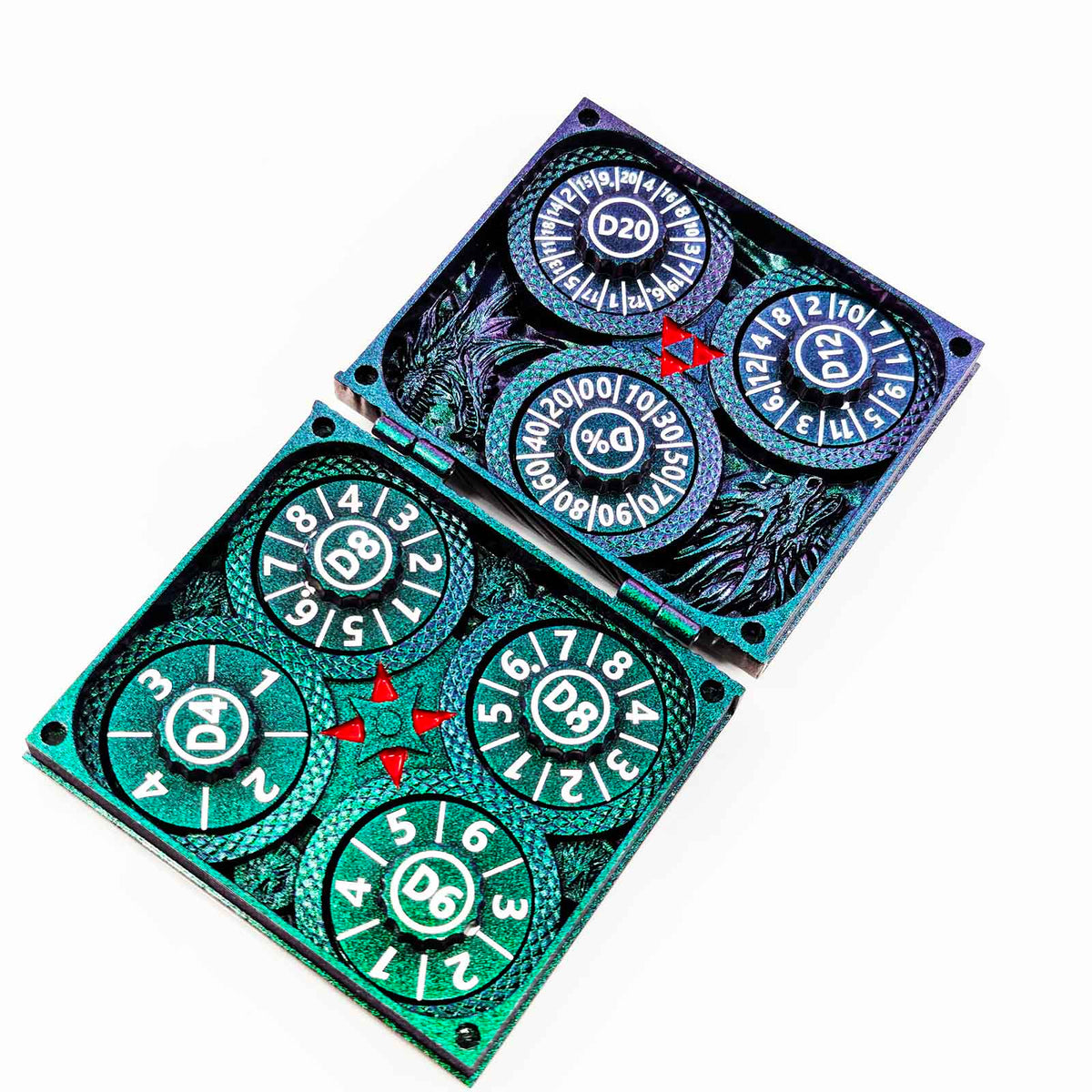 Masters Dice Codex #001 – Spellbook | 7-in-1 Pocket Spinner DND Dice Set