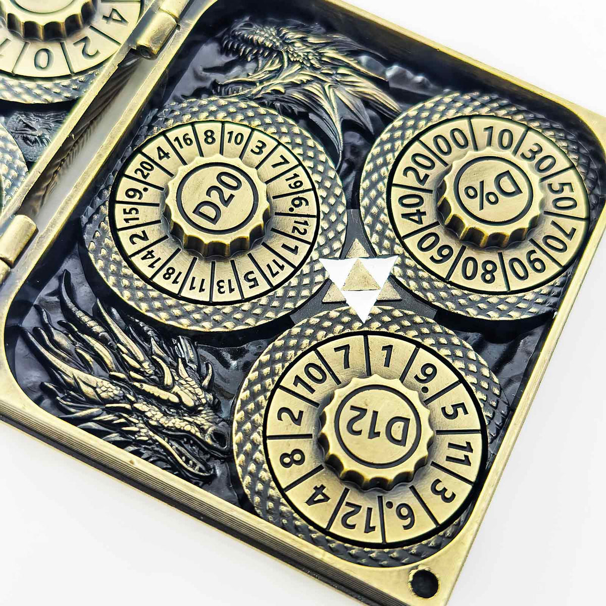 Masters Dice Codex #001 – Spellbook | 7-in-1 Pocket Spinner DND Dice Set