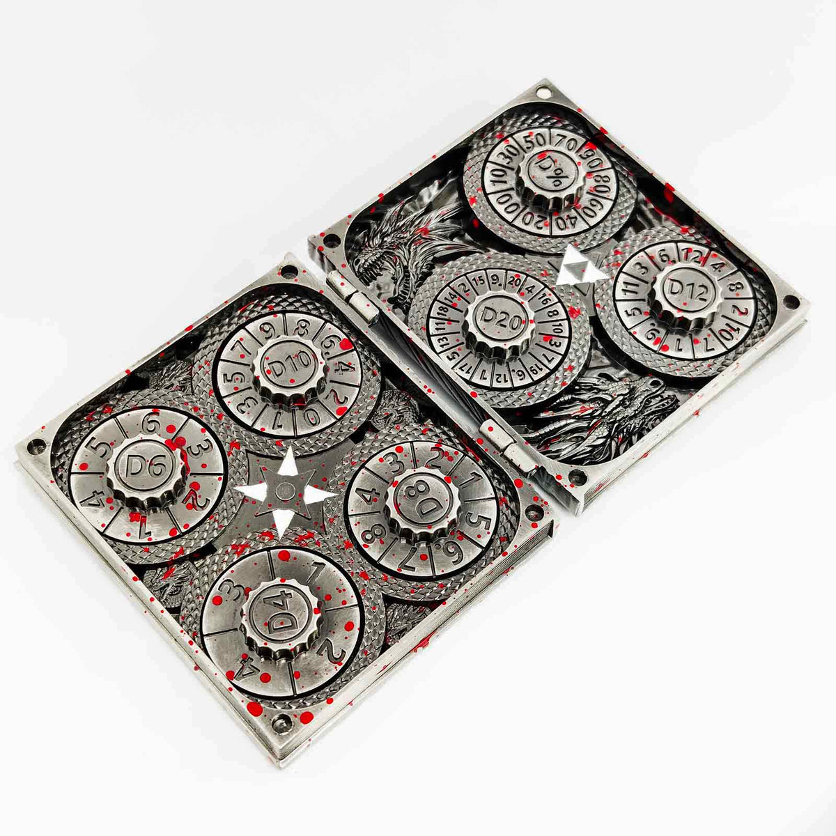Masters Dice Codex #001 – Spellbook | 7-in-1 Pocket Spinner DND Dice Set