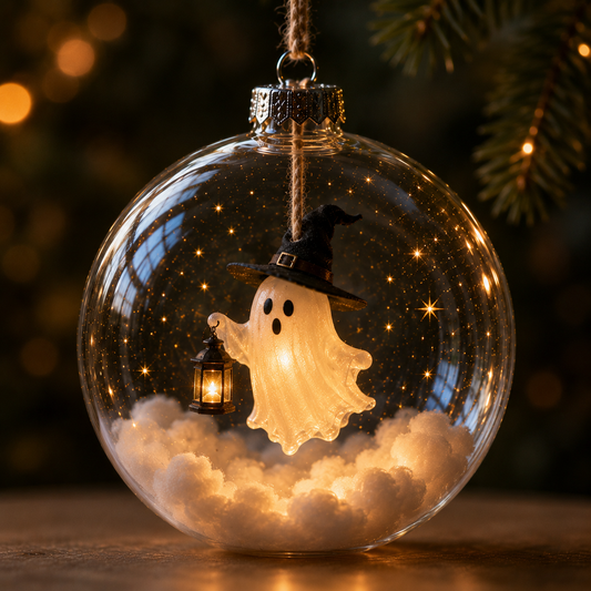 Glowing Halloween Ornament Collection – Cat. Witch. Pumpkin & Ghost Baubles