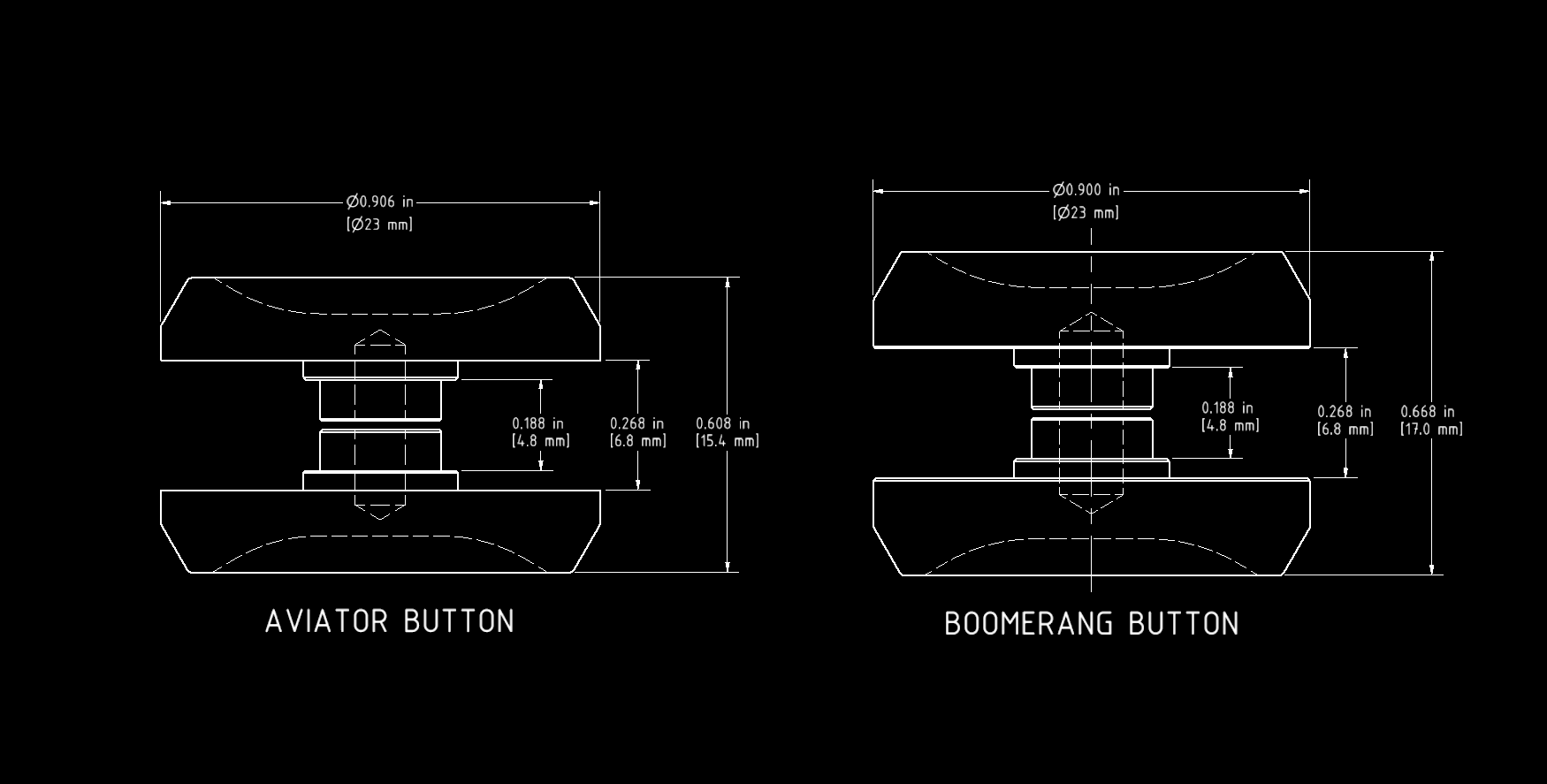 Boomerang Button Set  -  Mokume