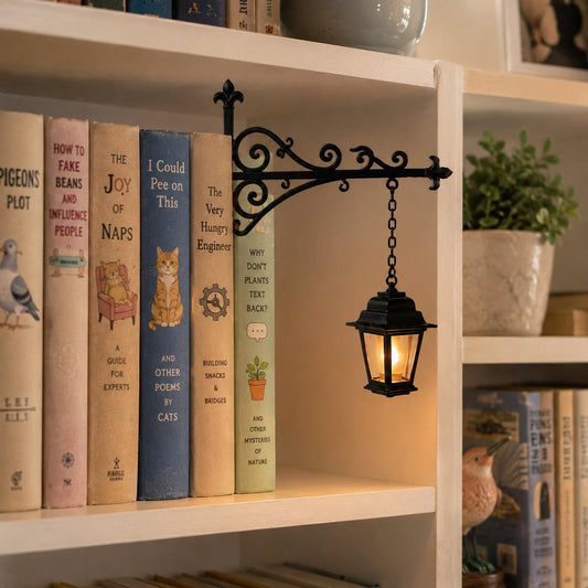 Ink & Glow Vintage Bookshelf Lantern Light