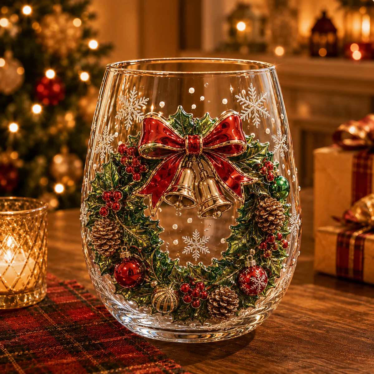 Magical Christmas 3D Glass Cup Collection – Santa. Reindeer. Snowman & Christmas Tree