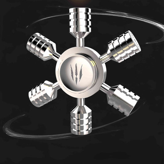 Six‑Arm Metal EDC Fidget Spinner, Premium CNC Machined Hand Spinner