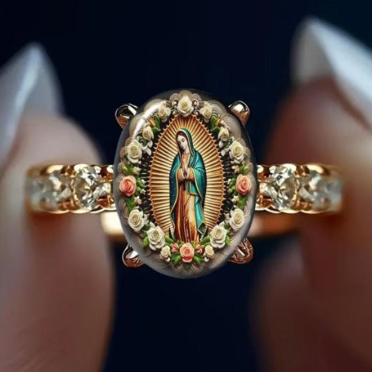 Enchanted Vintage Oval Art Print Gold Rings | Mystical & Religious Collection